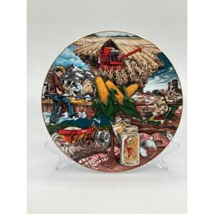 World Wide Art Studios 1977 Plate Corn America’s Gift To The World 10.5”